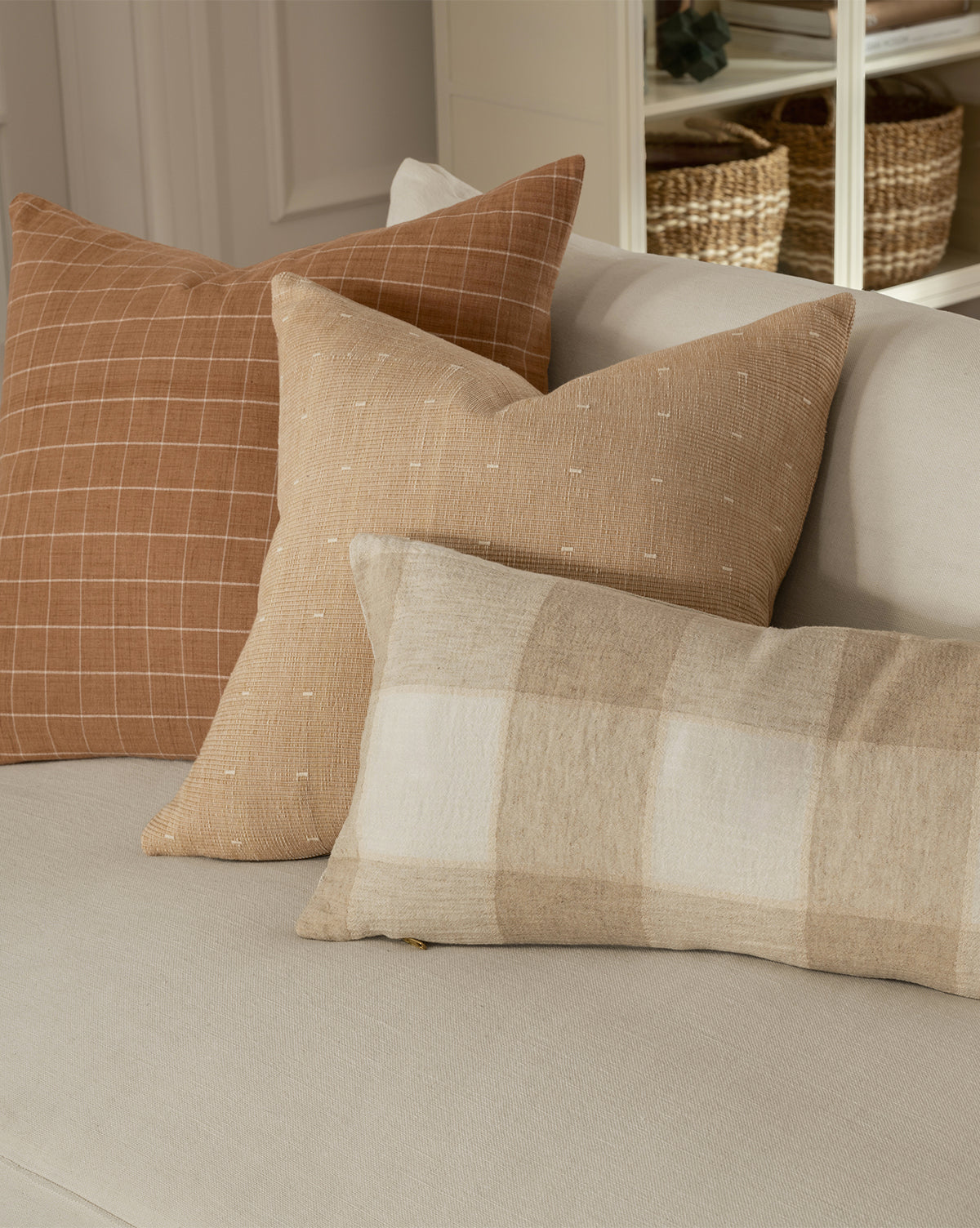 Housse de couette Vintage Kaki et Blanc