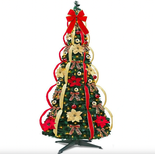 Sapin de Noël pré-décoré – Montez-le en 60 secondes 🎅🎄