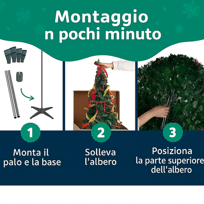 Sapin de Noël pré-décoré – Montez-le en 60 secondes 🎅🎄