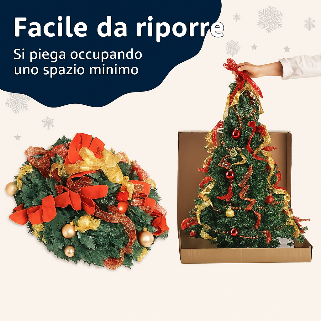 Sapin de Noël pré-décoré – Montez-le en 60 secondes 🎅🎄